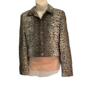 Cheetah Leopard Animal Print Lightweight Jacket by MEXX Womens Medium